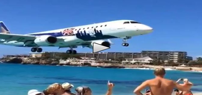 Atterraggio ‘ravvicinato’ a Maho Beach – VIDEO