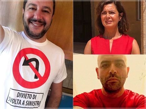 Salvini asfalta Saviano e Boldrini con questa maglietta