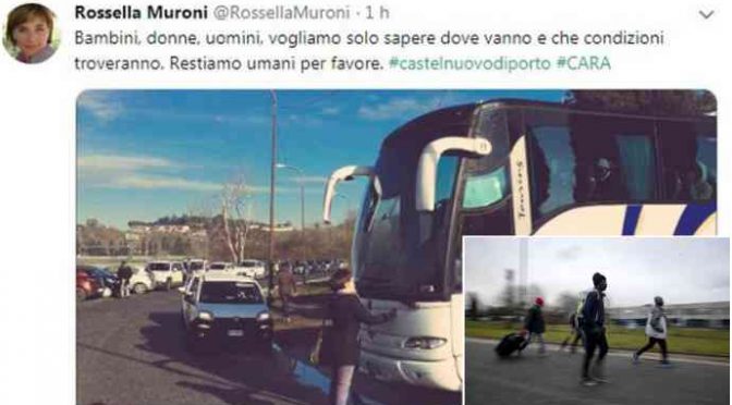 Castelnuovo, deputata Leu prova a bloccare pullman immigrati: ma non la investono