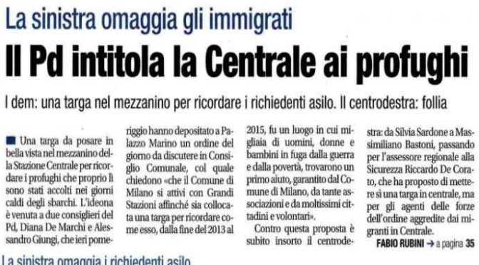 L’ultima del Pd, la stazione intitolata ai profughi che spacciano