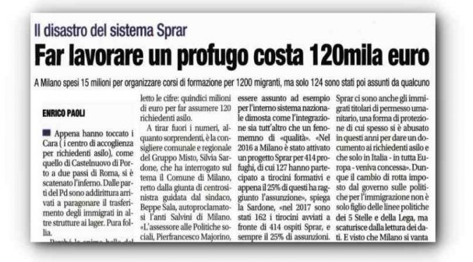 Trovare lavoro ad un immigrato ci è costato 120mila euro