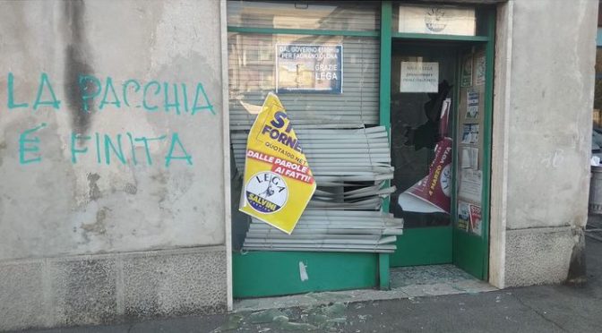 E’ terrorismo rosso: attaccata sede Lega a Varese