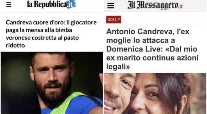 Candreva mantiene la figlia dei nigeriani ma non la propria