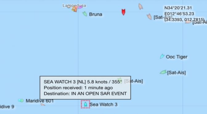 SaeWatch verso Lampedusa: tenta di forzare blocco