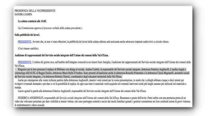 PD ha portato i mostri di Bibbiano in Parlamento: “Grazie per la vostra presenza”