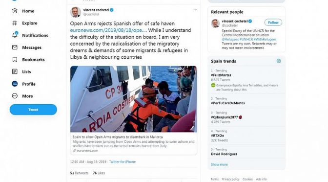Anche l’Onu accusa Ong: ‘Se fuggi dalla guerra non pretendi di arrivare in Italia’