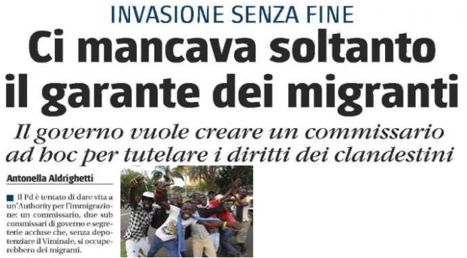 Il governo abusivo vuole il garante dei clandestini