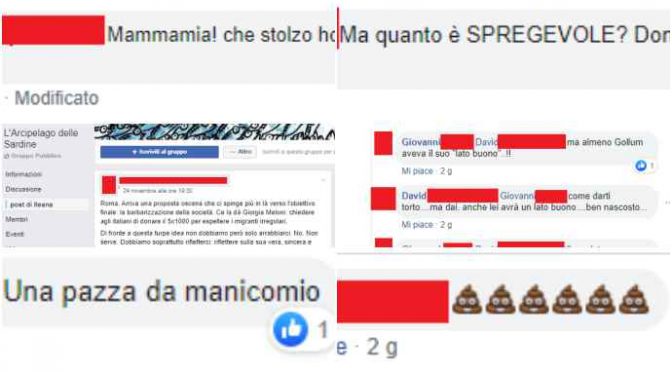 Le Sardine vomitano odio contro Meloni: “Malata da rinchiudere in manicomio”