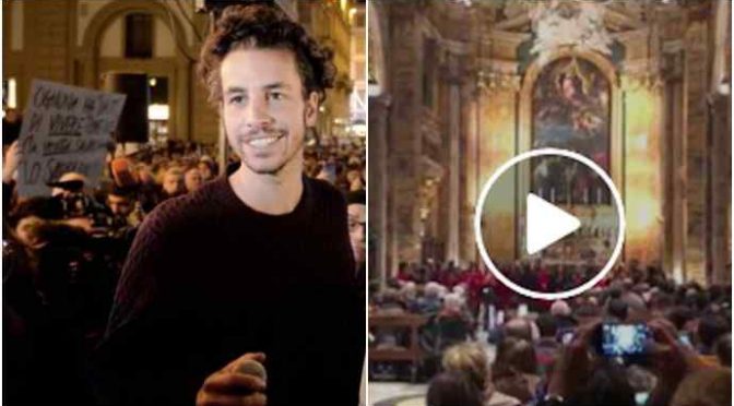 “Sardine” irrompono in chiesa: anche il coro canta “Bella Ciao” – VIDEO