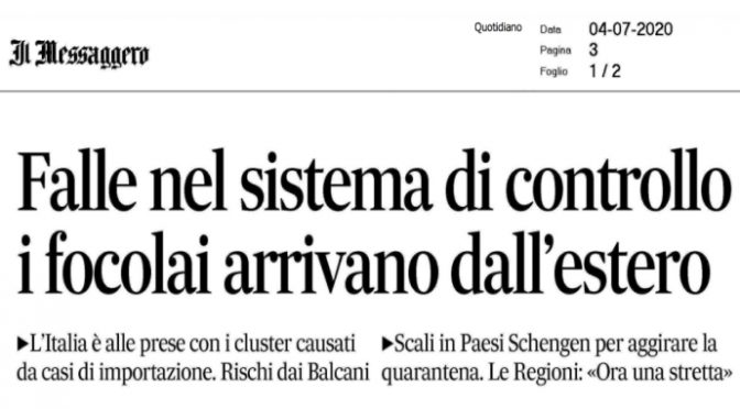 Ci stanno riportando il coronavirus dall’estero: vera emergenza sono le frontiere aperte