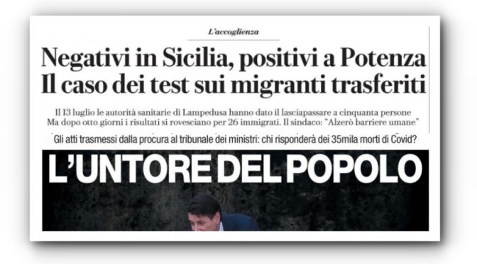 E’ il governo del contagio: diffondono il virus con i migranti, tamponi falsi negativi