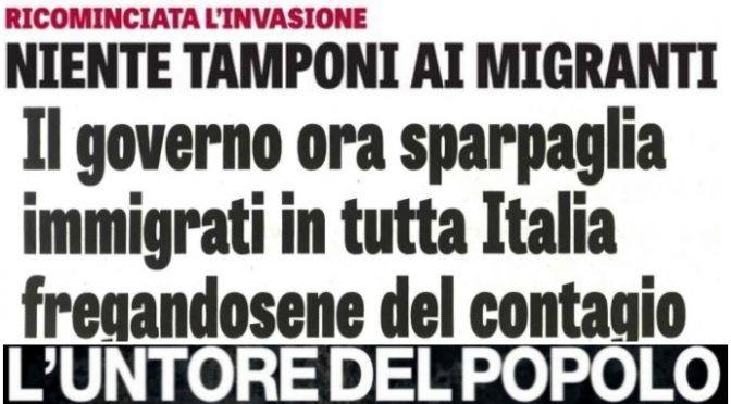 Governo contro gli italiani nega il contagio: “Siamo noi che infettiamo i migranti”