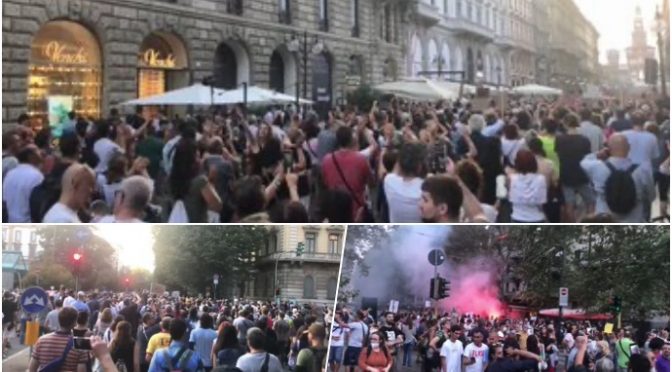 Migliaia ‘No Green pass’ invadono Milano: bloccato corso Sempione, assediata sede RAI – VIDEO