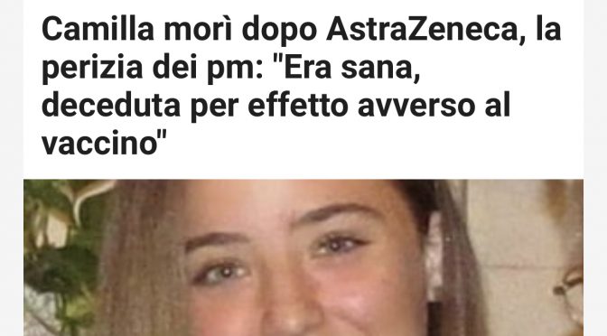 Ammazzata a 18 anni dal vaccino: perché Draghi non va in galera?