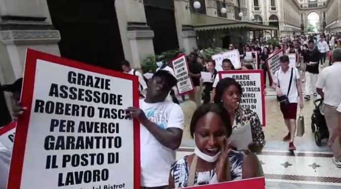 Africani protestano per i licenziamenti, a Milano – VIDEO