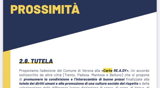 Verona, candidato Tommasi in fuorigioco: propone corsi di omosessualità a scuola