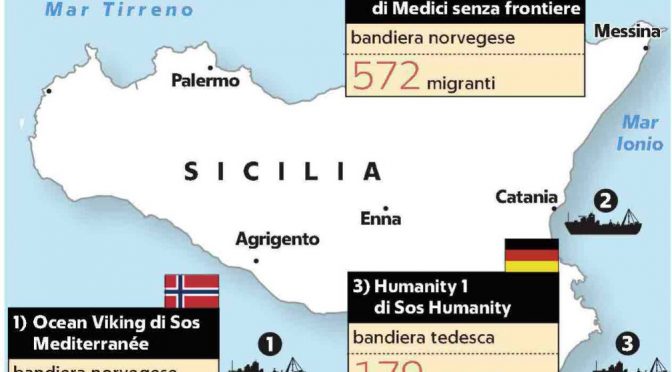 Clandestini raccattati da ONG dovranno chiedere asilo su navi in Stati bandiera