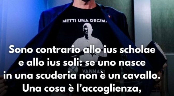Ius scholae, Vannacci contro Tajani: “Nascere in una scuderia non ti rende cavallo”